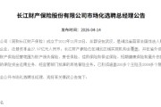 长江财险市场化选聘总经理