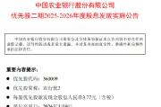 农业银行：每股农行优2将于3月11日派息3.77元