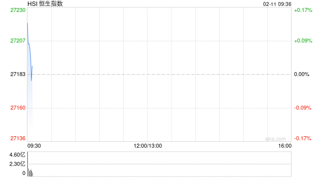 快讯：恒指高开0.23% 科指涨0.21% 科网股、汽车股活跃 创新药概念延续涨势