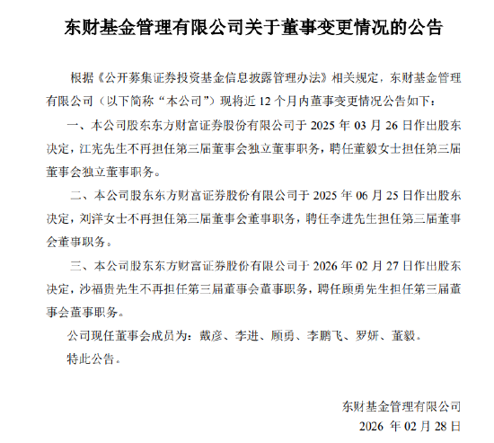 东财基金换帅!副总顾勇升任总经理,原掌门沙福贵任职四年半后离任