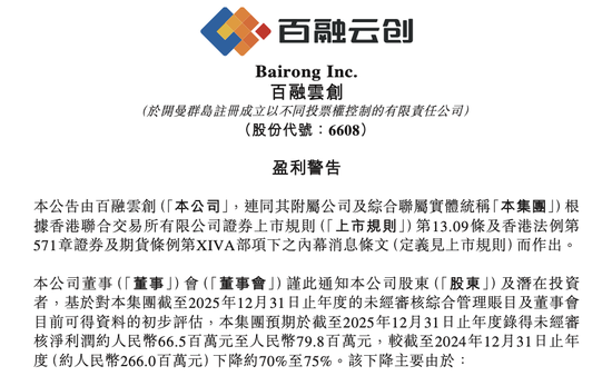 3亿押注AI，净利润却缩水7成！百融云创投入何时回本？