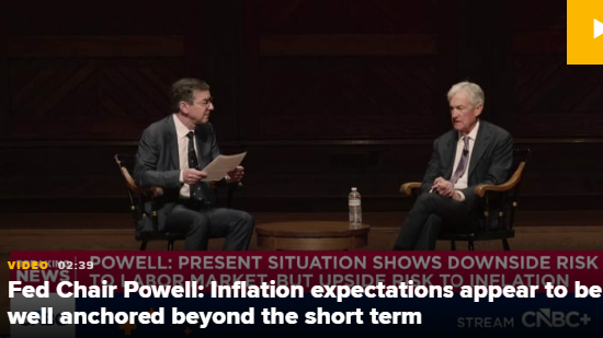 鲍威尔:通胀前景可控,无需因石油冲击加息