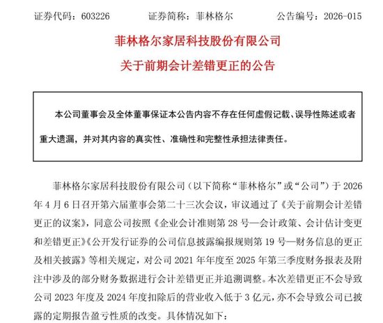 虚增收入被实锤，营收逼近“退市线”，菲林格尔易主是转型还是“金蝉脱壳”？