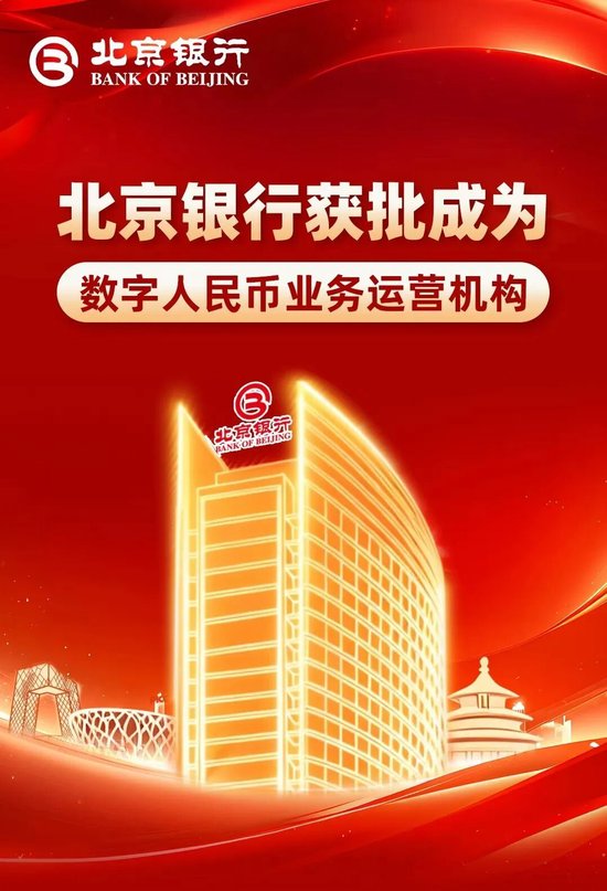 北京银行获批成为数字人民币业务运营机构