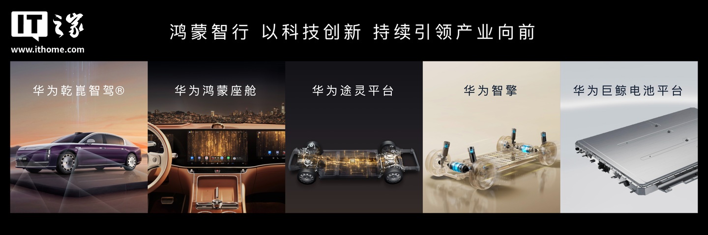 鸿蒙智行五大核心技术矩阵亮相，含乾崑智驾、鸿蒙座舱、途灵平台、华为智擎与巨鲸电池
