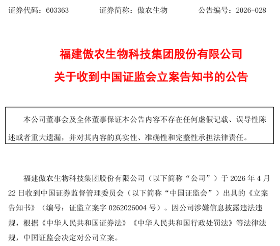 证监会出手！4只A股被立案！