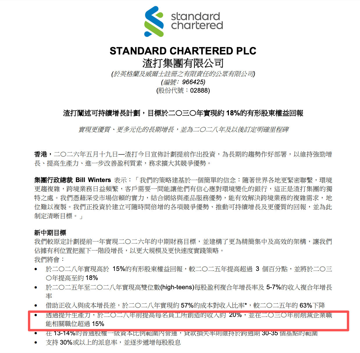 加速AI转型！渣打银行宣布未来四年将裁员超7000人